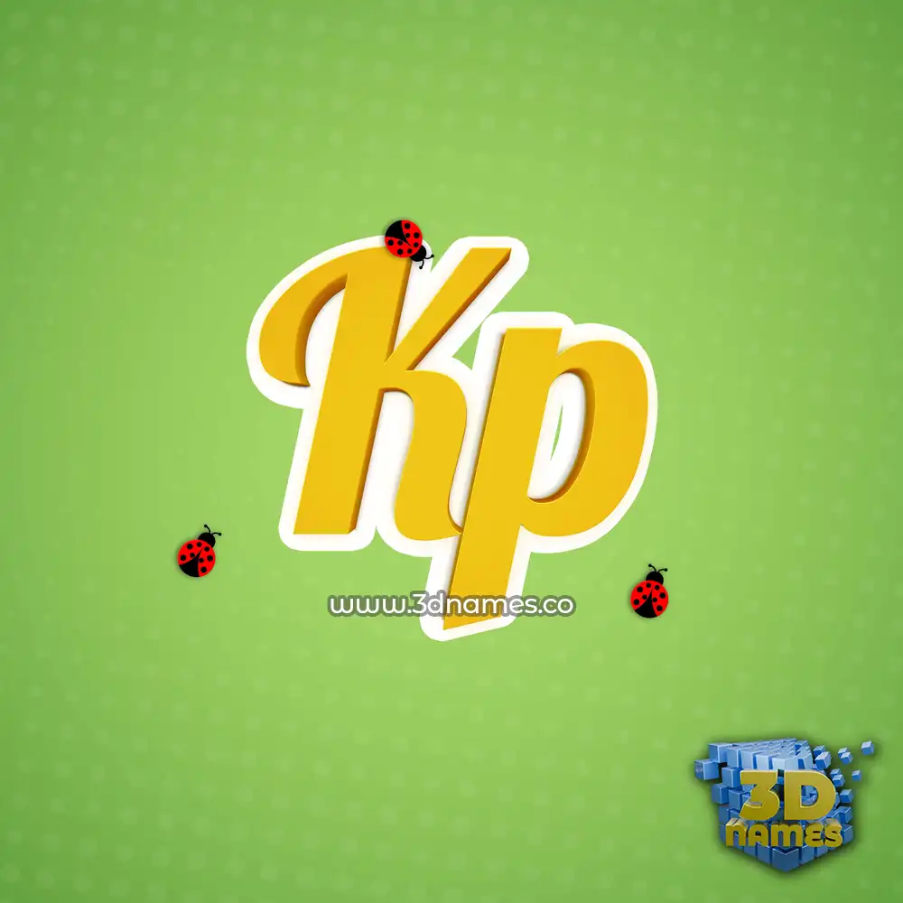 kp in Ladybugs style - 3D name wallpaper