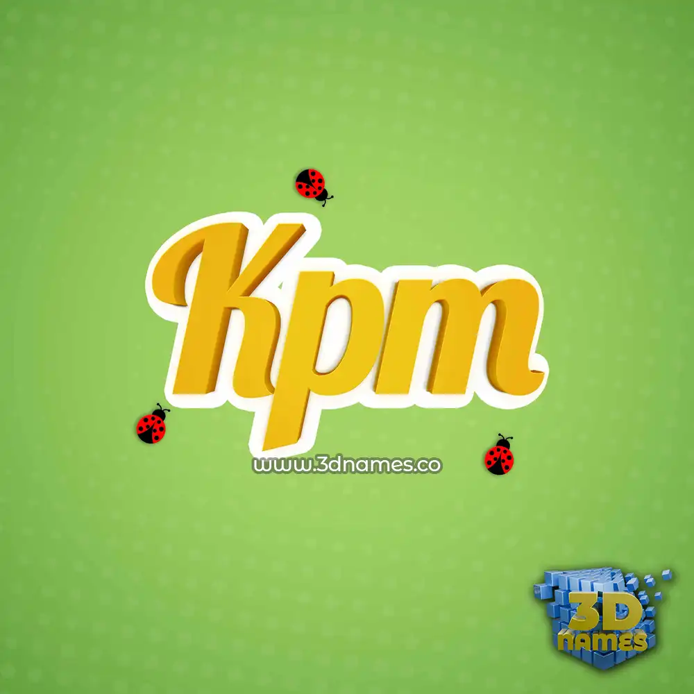 kpm in Ladybugs style - 3D name wallpaper