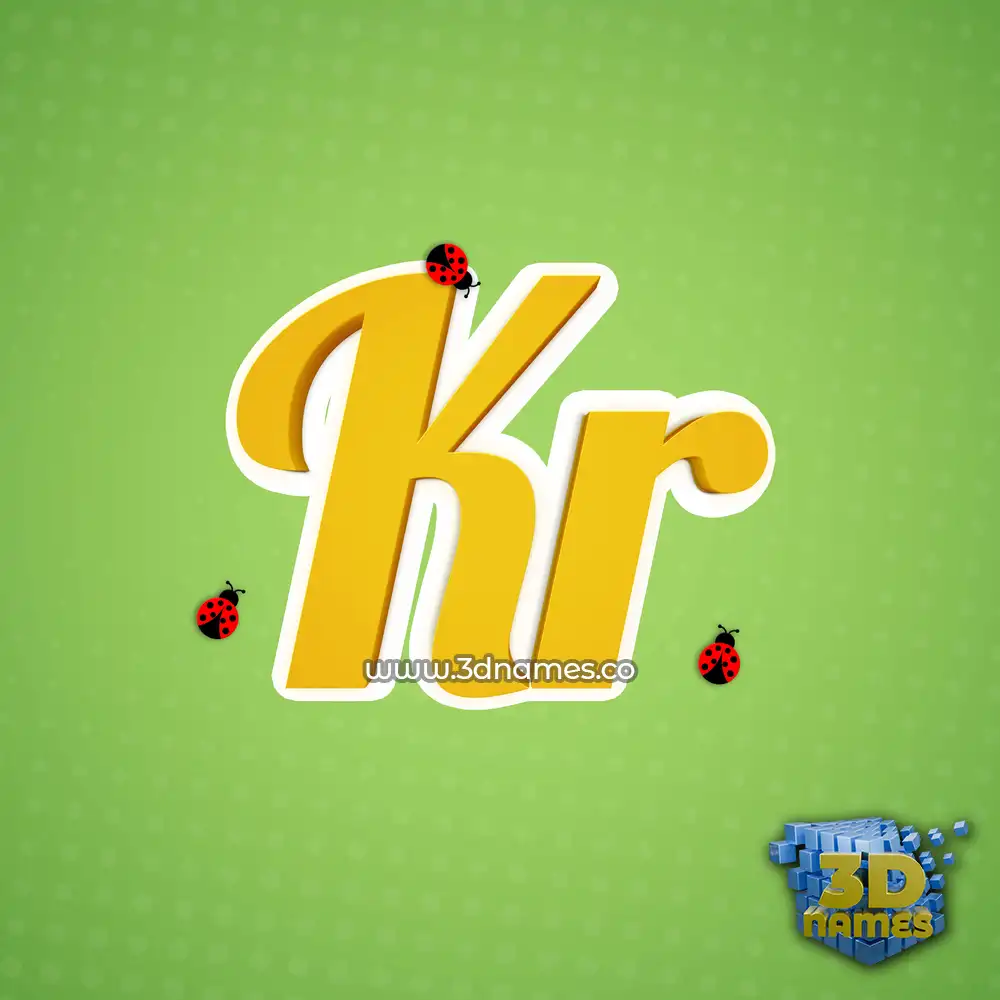 kr in Ladybugs style - 3D name wallpaper