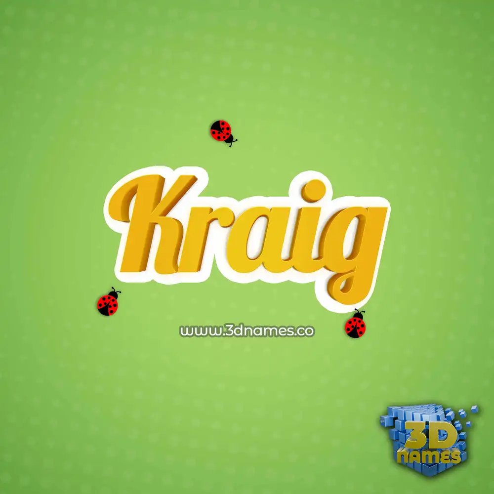 kraig in Ladybugs style - 3D name wallpaper