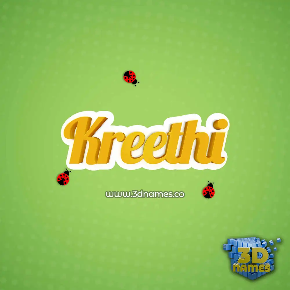 kreethi in Ladybugs style - 3D name wallpaper