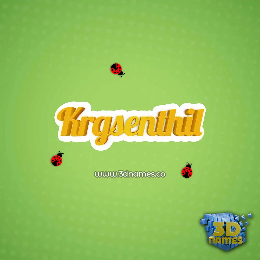 krgsenthil in Ladybugs style - 3D name wallpaper
