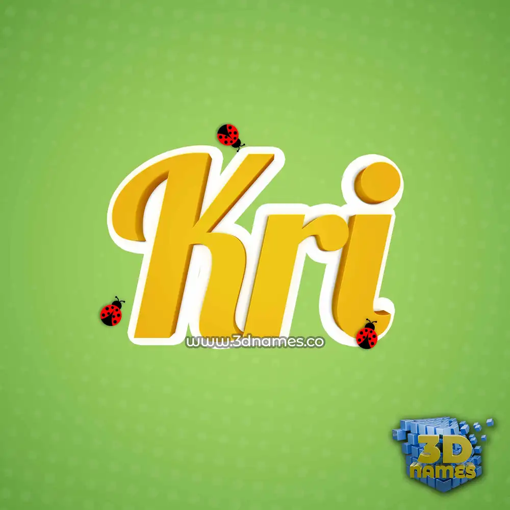 kri in Ladybugs style - 3D name wallpaper