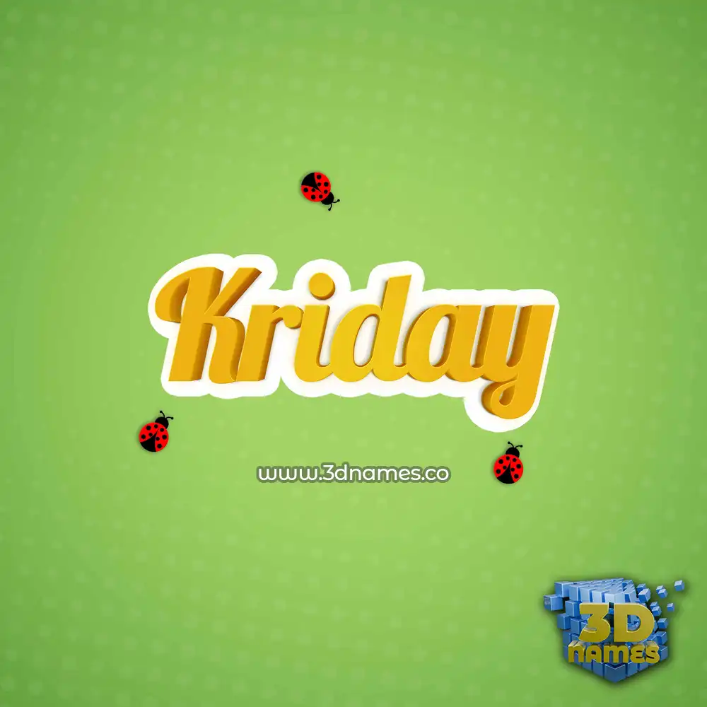 kriday in Ladybugs style - 3D name wallpaper