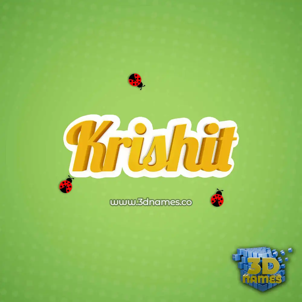 krishit in Ladybugs style - 3D name wallpaper