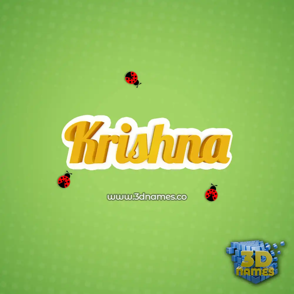 krishna in Ladybugs style - 3D name wallpaper