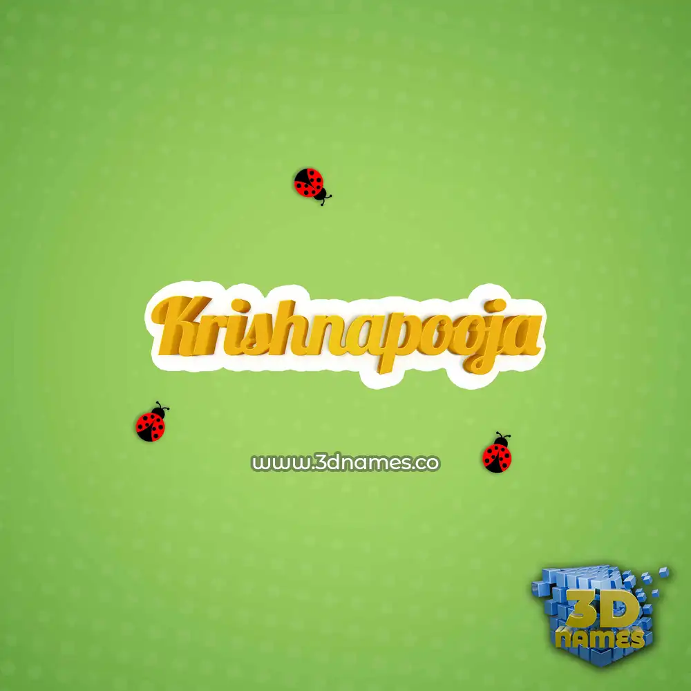 krishnapooja in Ladybugs style - 3D name wallpaper