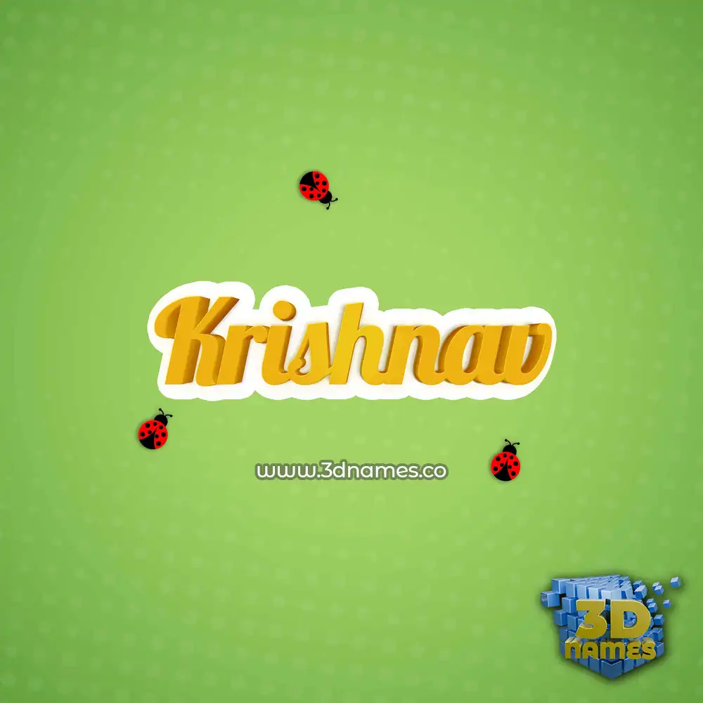 krishnav in Ladybugs style - 3D name wallpaper