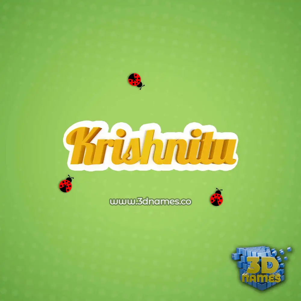 krishnitu in Ladybugs style - 3D name wallpaper