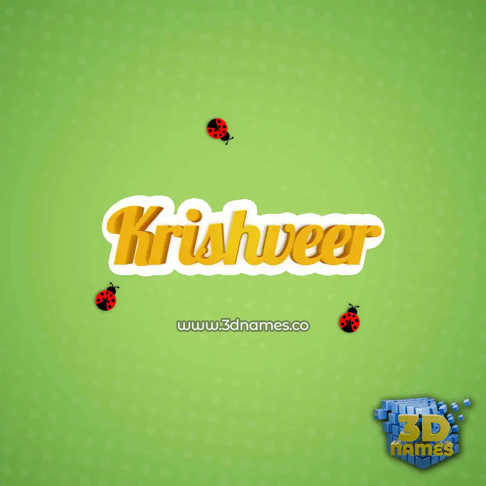 krishveer in Ladybugs style - 3D name wallpaper