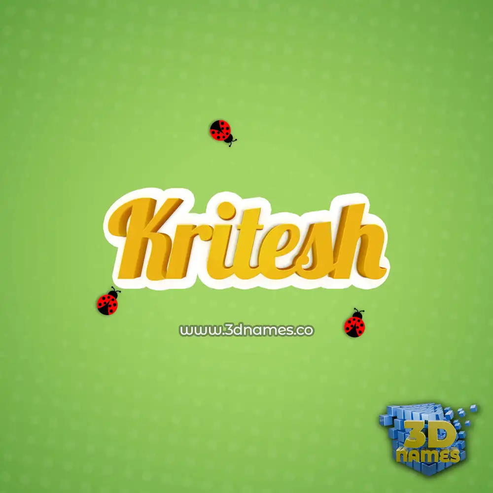 kritesh in Ladybugs style - 3D name wallpaper