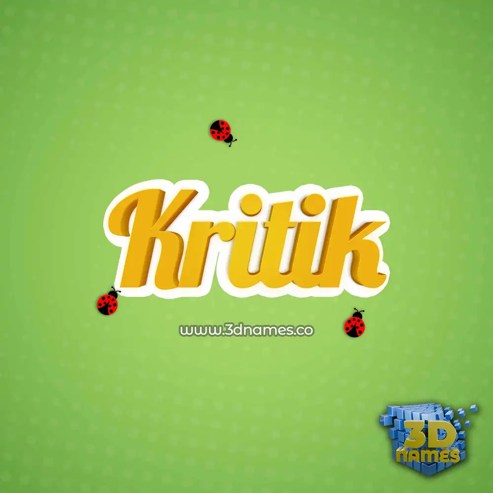 kritik in Ladybugs style - 3D name wallpaper