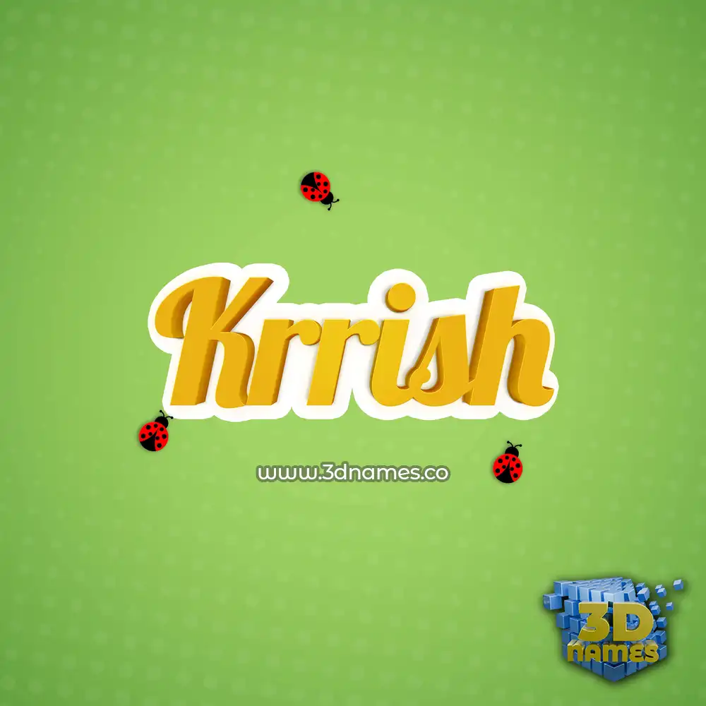 krrish in Ladybugs style - 3D name wallpaper