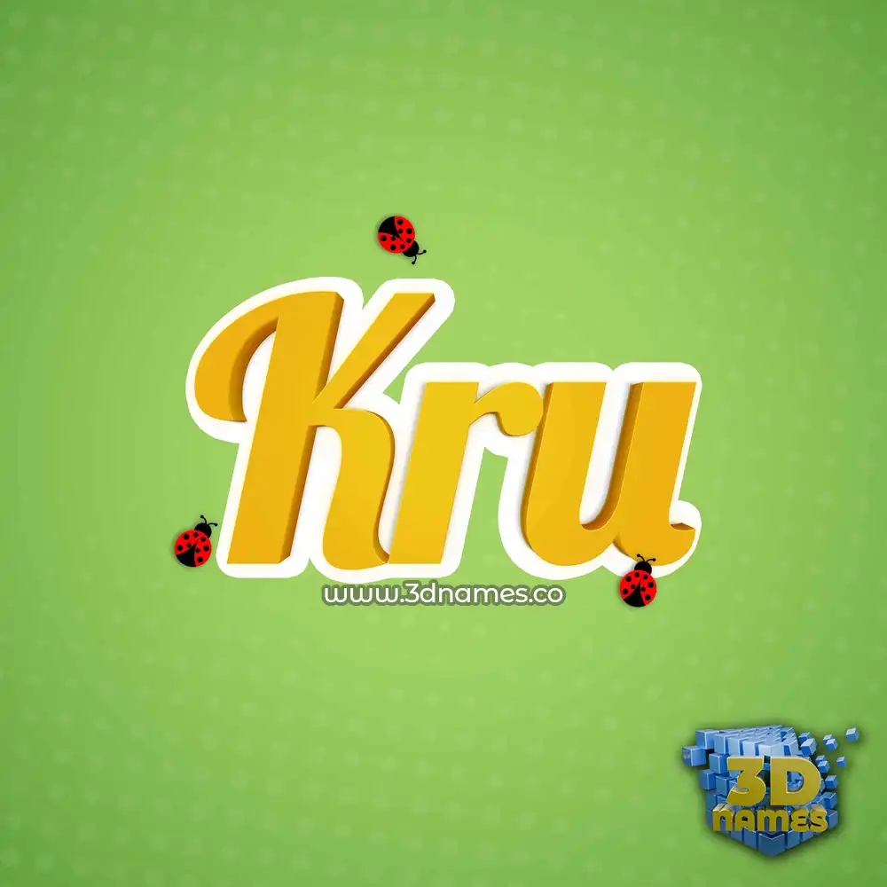 kru in Ladybugs style - 3D name wallpaper