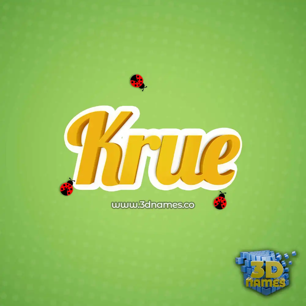 krue in Ladybugs style - 3D name wallpaper
