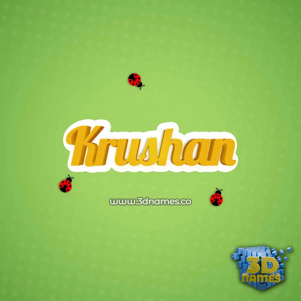 krushan in Ladybugs style - 3D name wallpaper