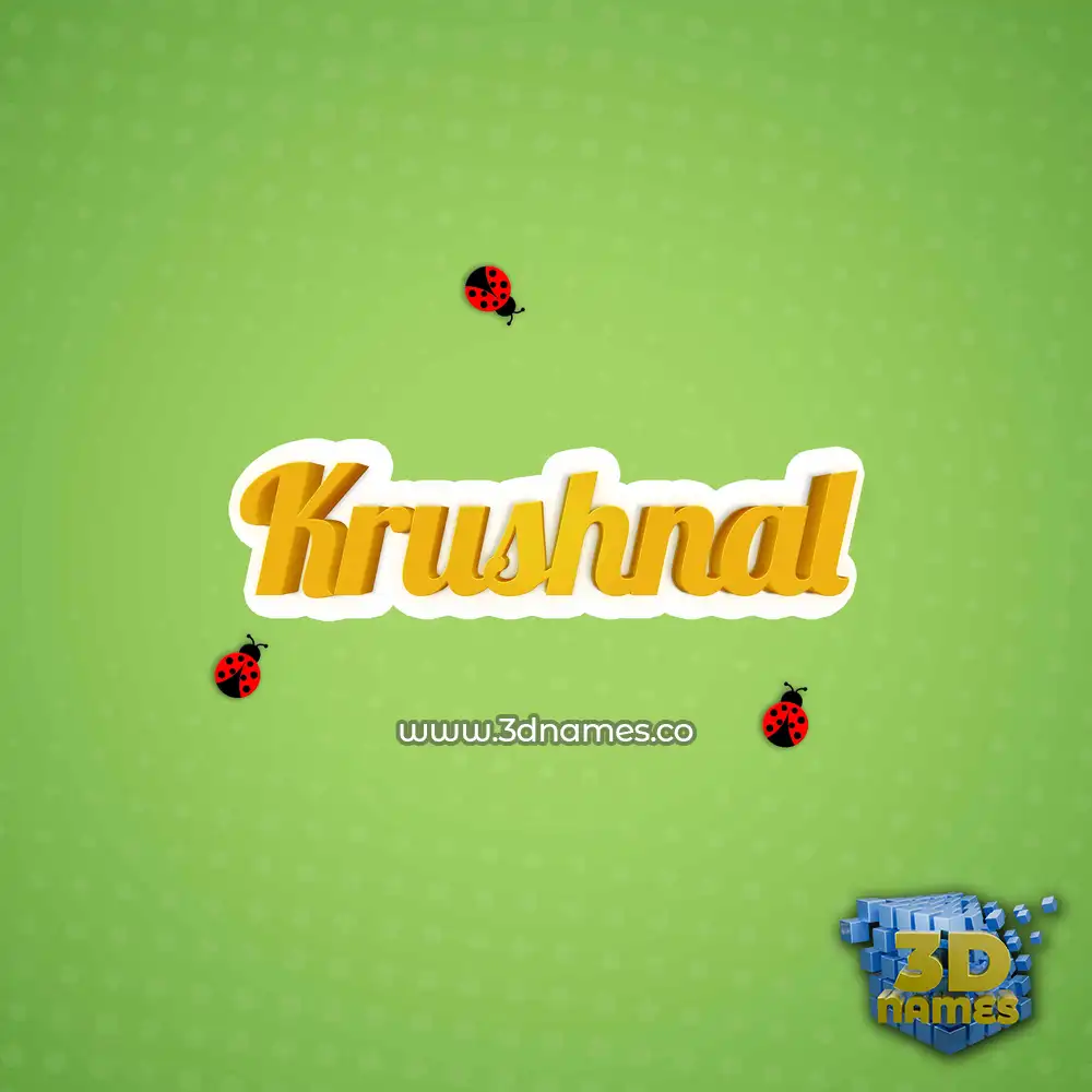 krushnal in Ladybugs style - 3D name wallpaper