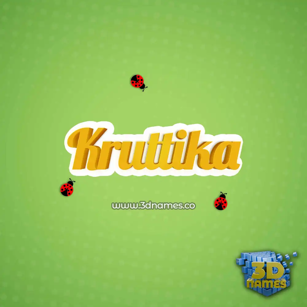kruttika in Ladybugs style - 3D name wallpaper