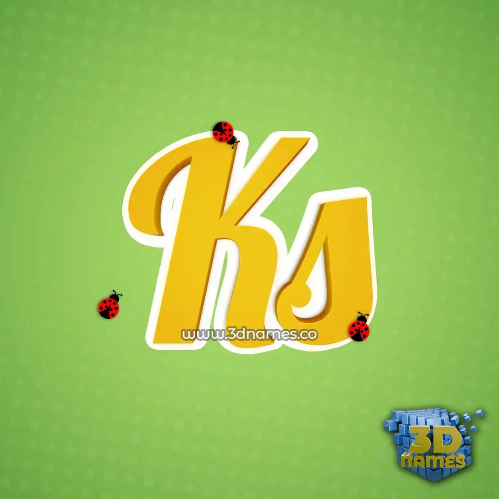 ks in Ladybugs style - 3D name wallpaper