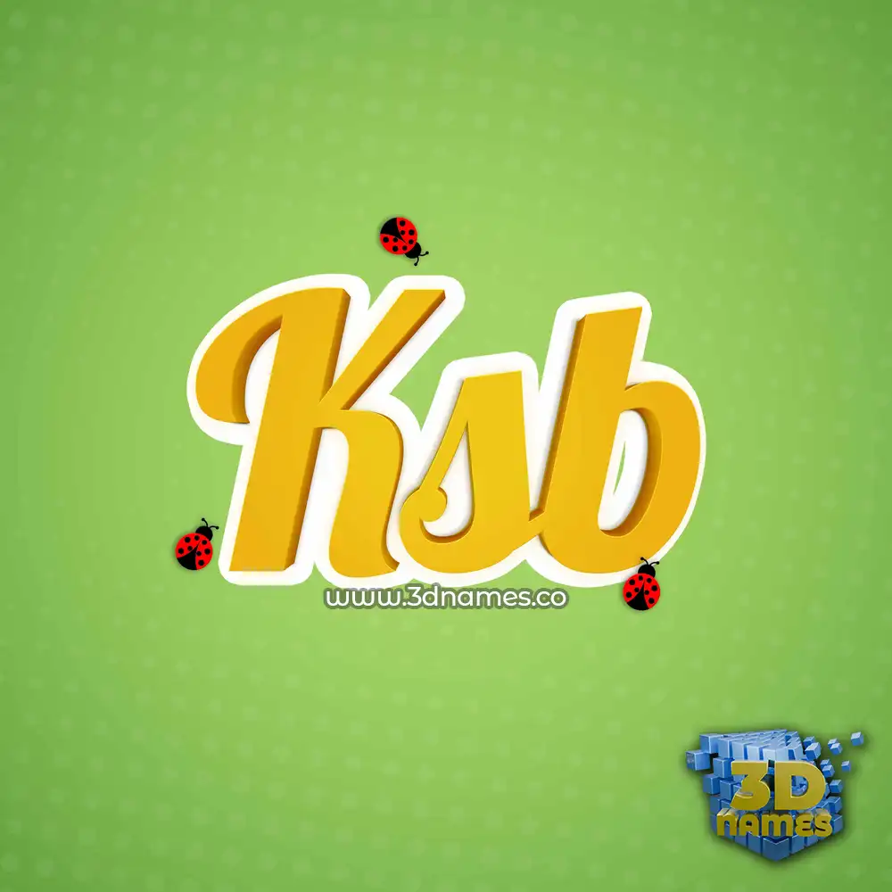 ksb in Ladybugs style - 3D name wallpaper