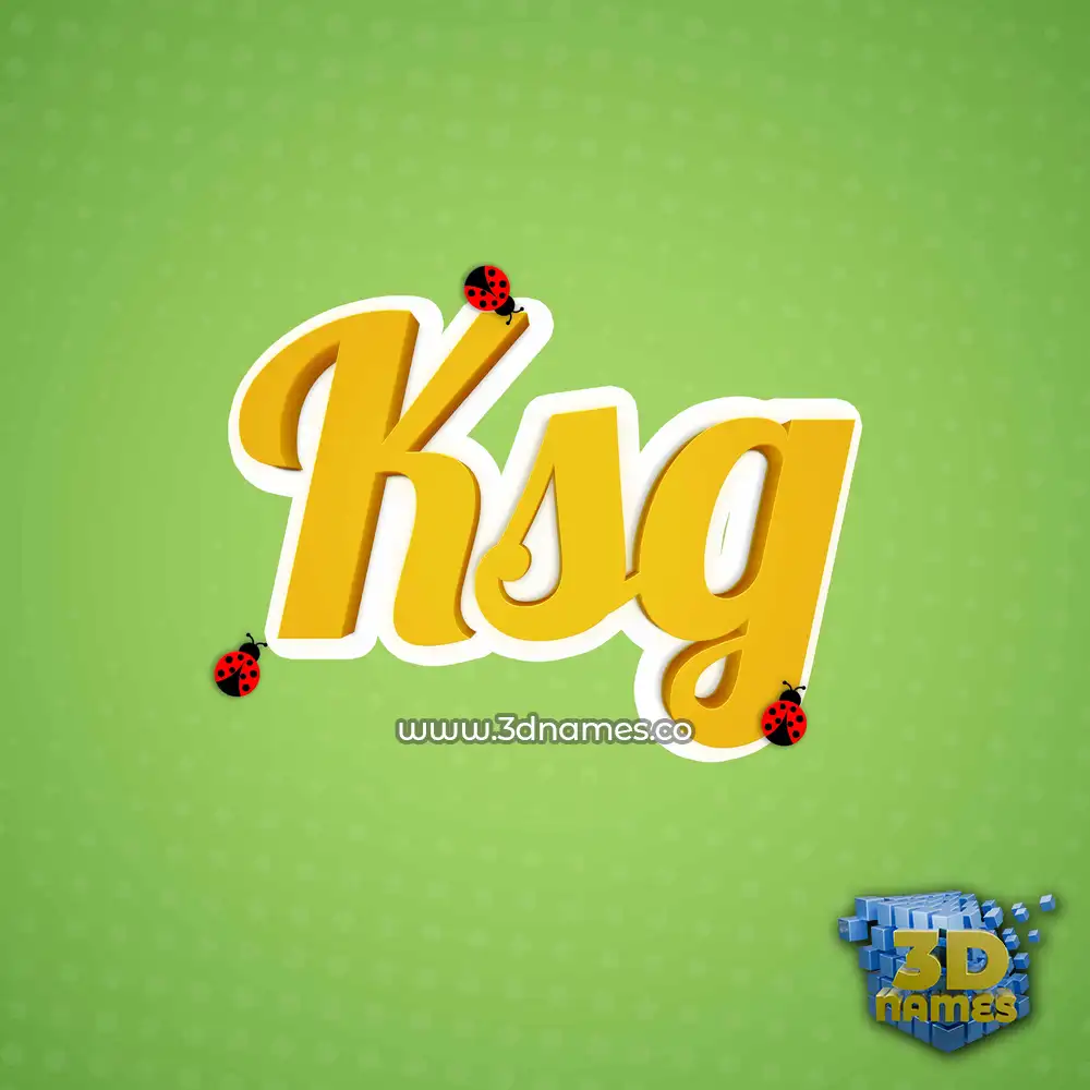ksg in Ladybugs style - 3D name wallpaper