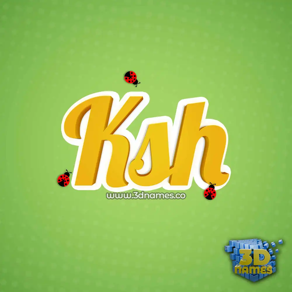 ksh in Ladybugs style - 3D name wallpaper