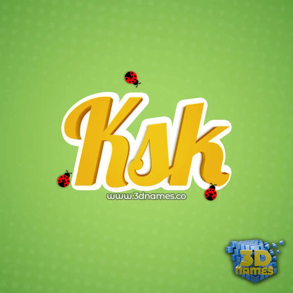 ksk in Ladybugs style - 3D name wallpaper