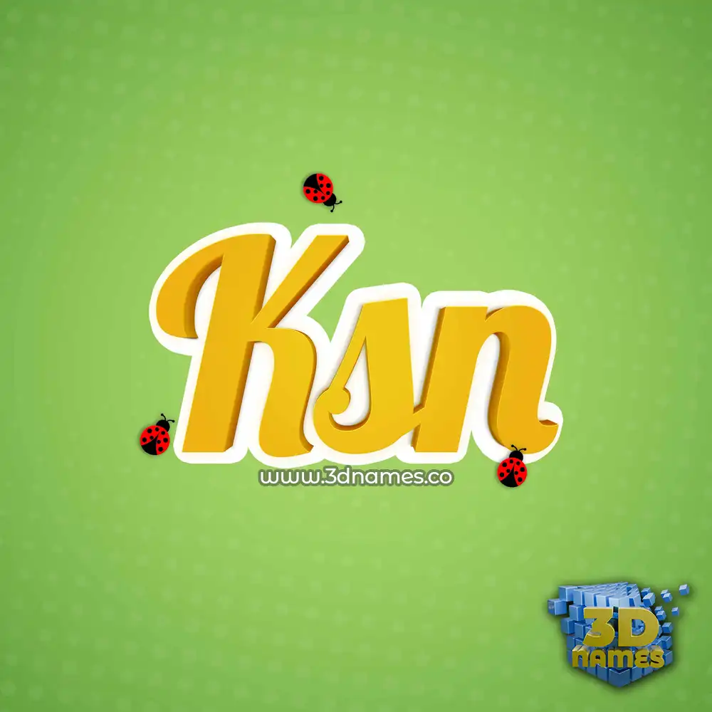 ksn in Ladybugs style - 3D name wallpaper