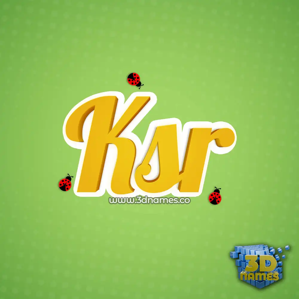 ksr in Ladybugs style - 3D name wallpaper