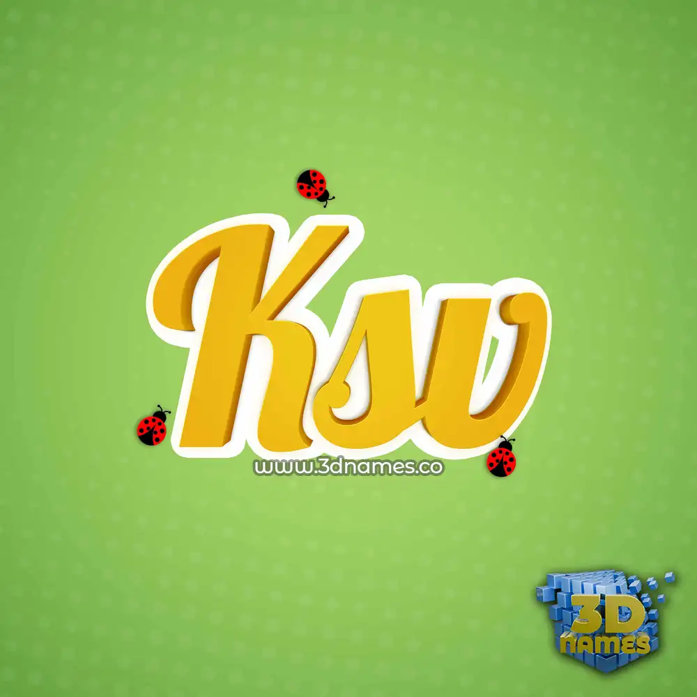 ksv in Ladybugs style - 3D name wallpaper