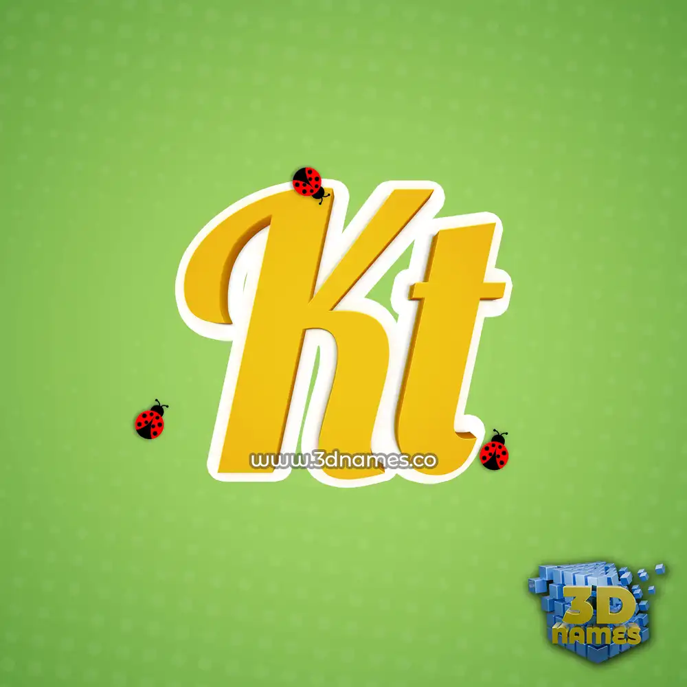 kt in Ladybugs style - 3D name wallpaper