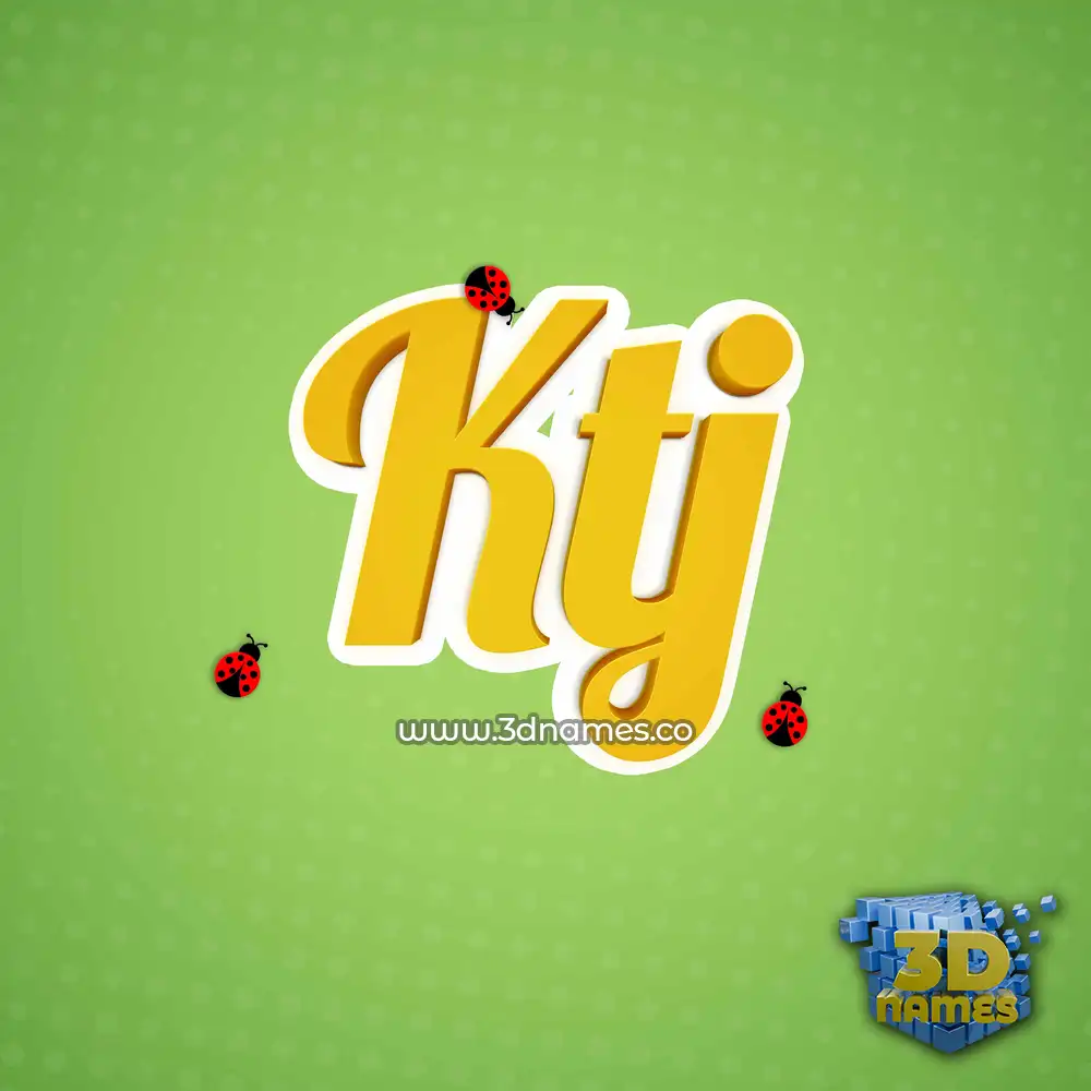 ktj in Ladybugs style - 3D name wallpaper