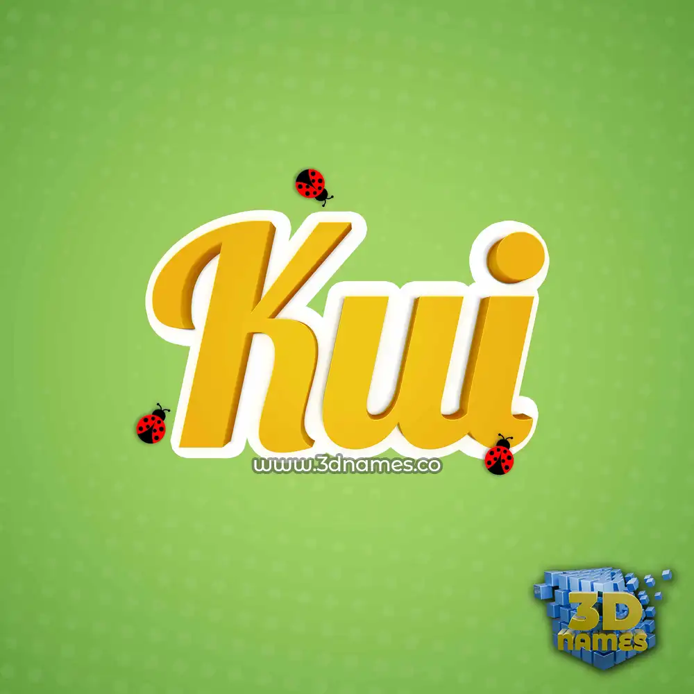 kui in Ladybugs style - 3D name wallpaper