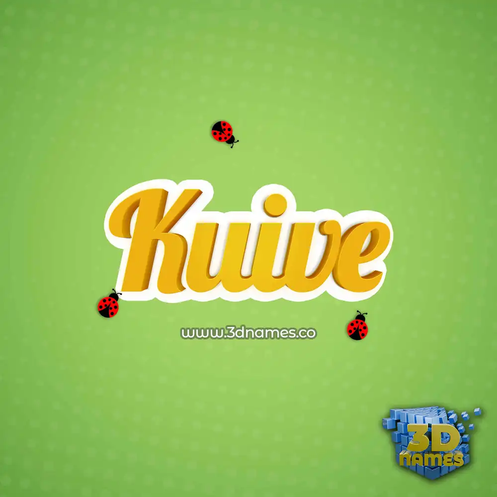 kuive in Ladybugs style - 3D name wallpaper