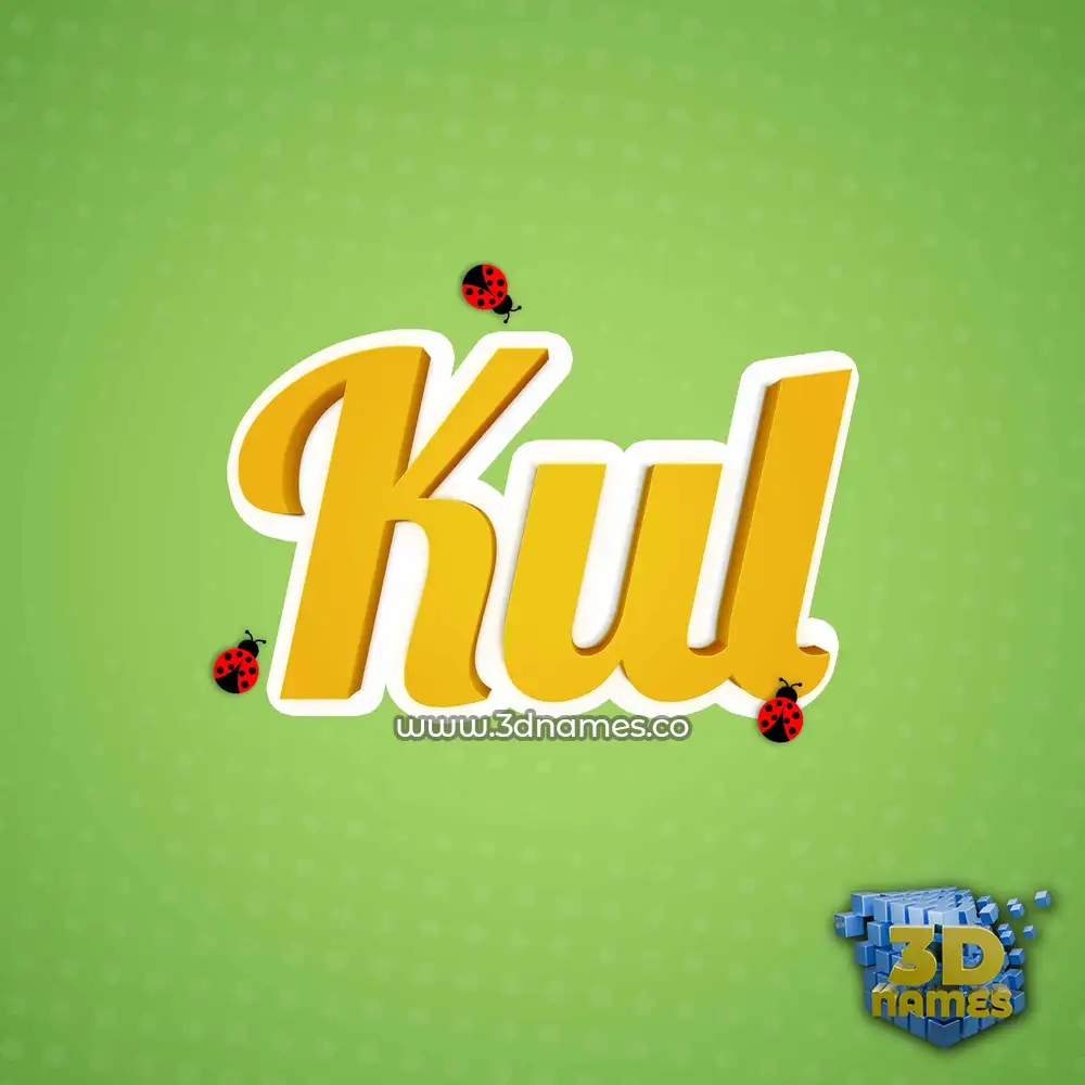 kul in Ladybugs style - 3D name wallpaper
