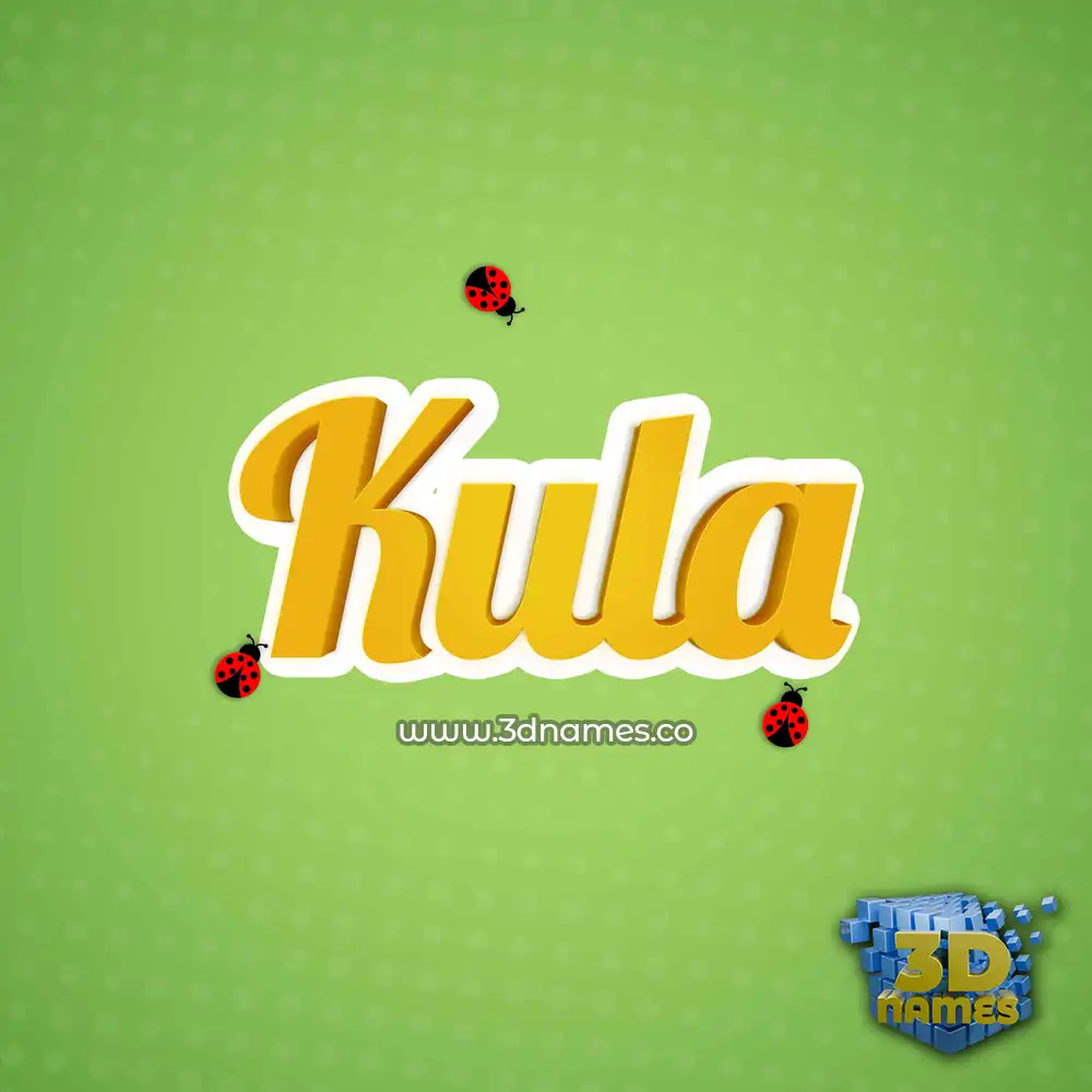 kula in Ladybugs style - 3D name wallpaper