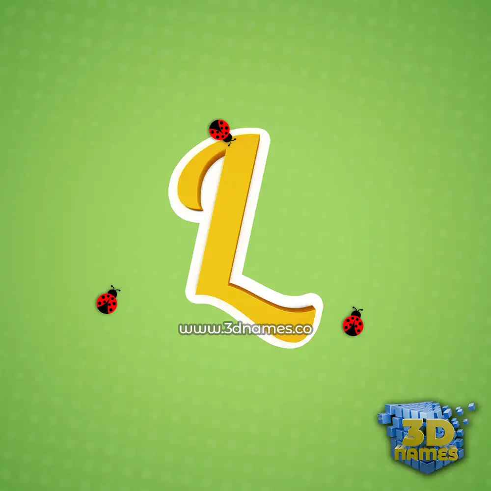 l in Ladybugs style - 3D name wallpaper
