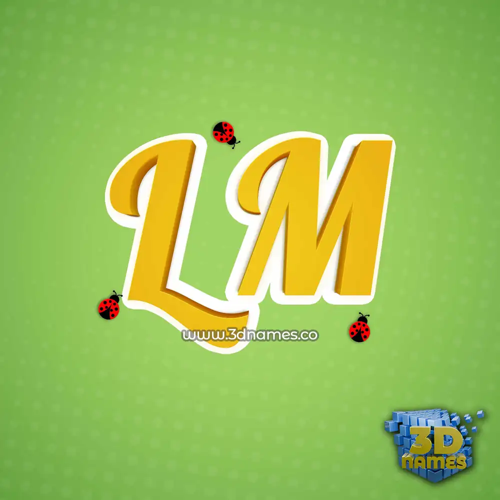 l m in Ladybugs style - 3D name wallpaper