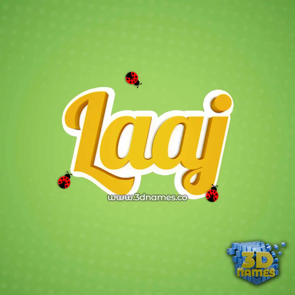 laaj in Ladybugs style - 3D name wallpaper