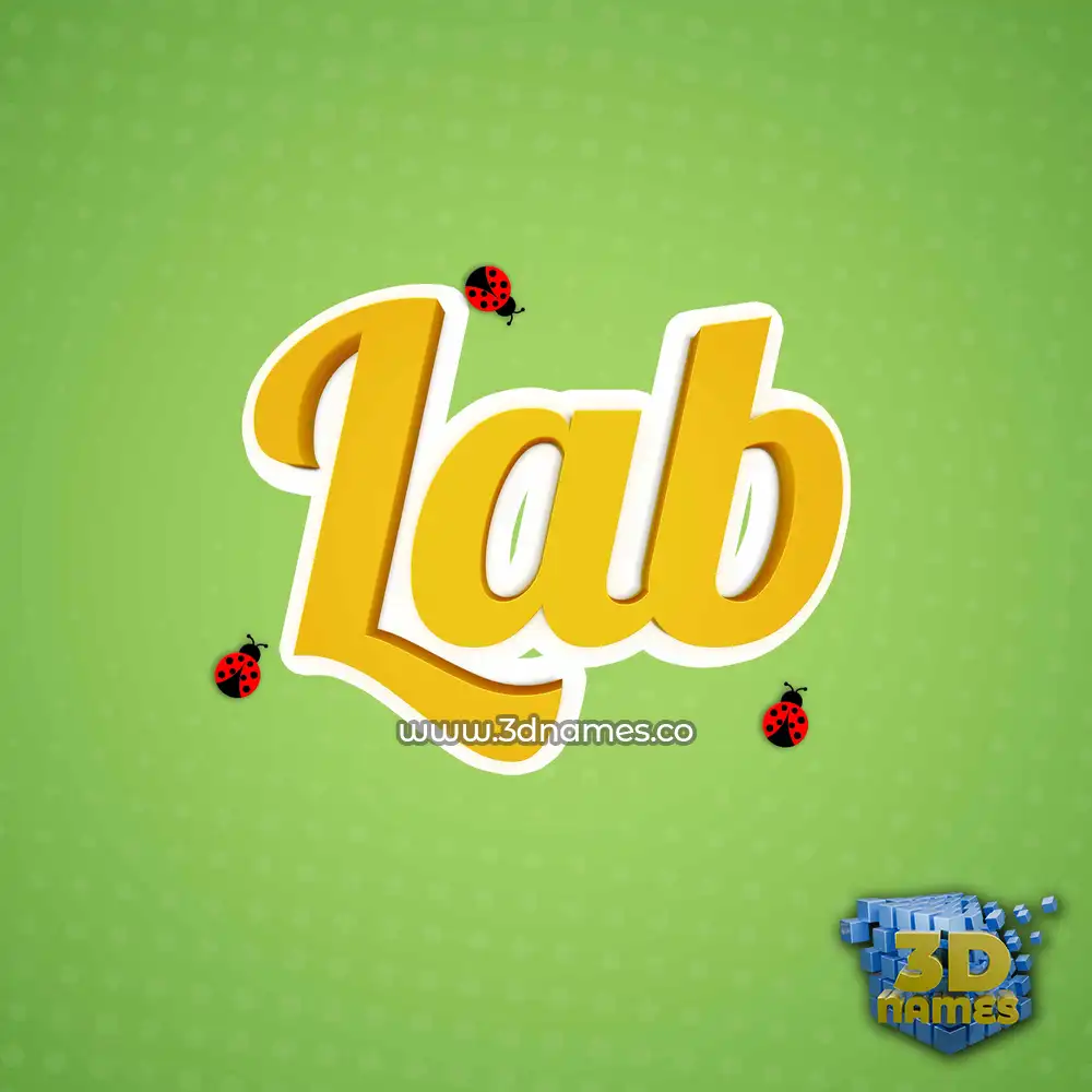 lab in Ladybugs style - 3D name wallpaper
