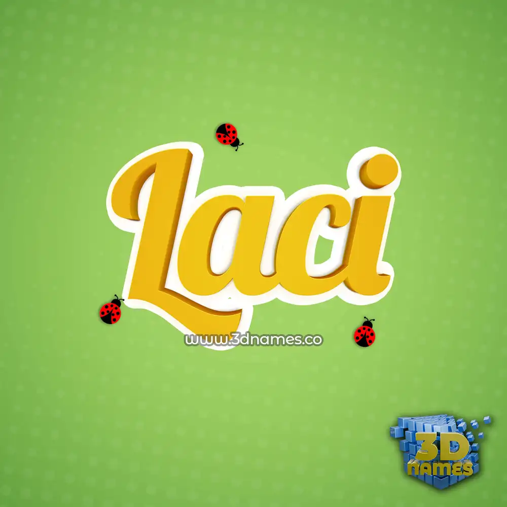 laci in Ladybugs style - 3D name wallpaper