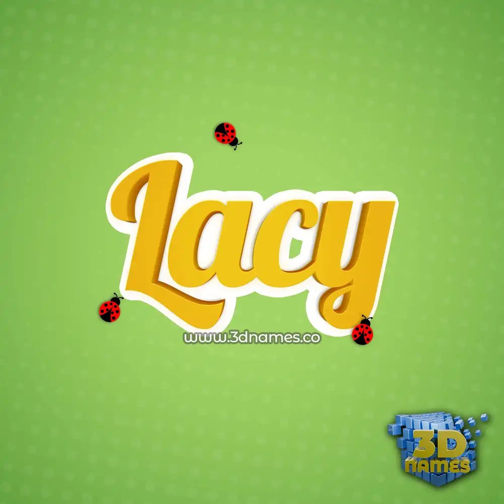lacy in Ladybugs style - 3D name wallpaper