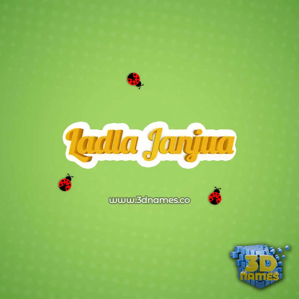 ladla janjua in Ladybugs style - 3D name wallpaper