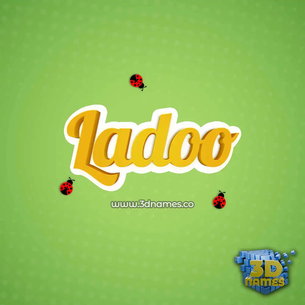 ladoo in Ladybugs style - 3D name wallpaper