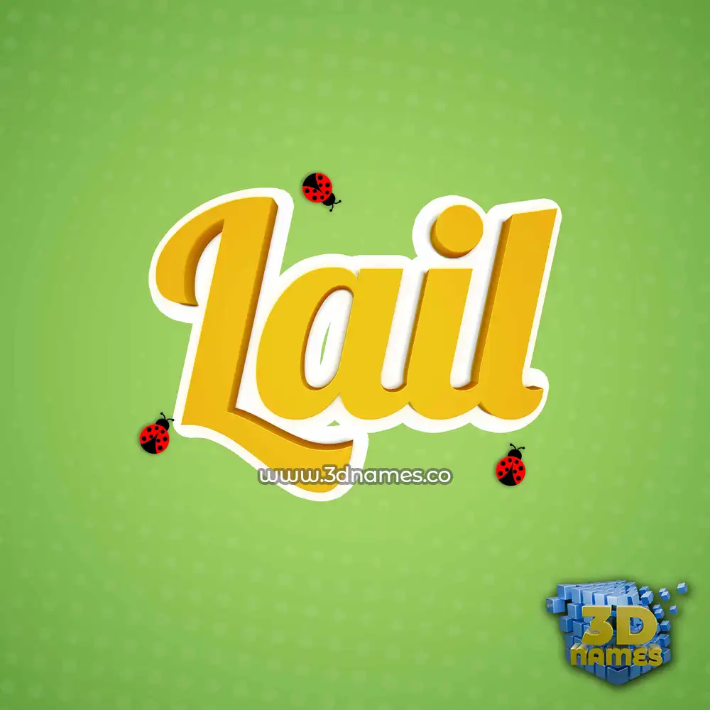 lail in Ladybugs style - 3D name wallpaper