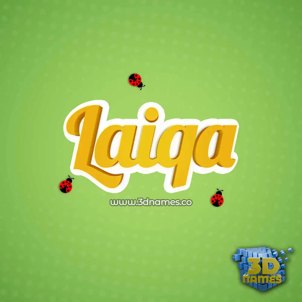 laiqa in Ladybugs style - 3D name wallpaper