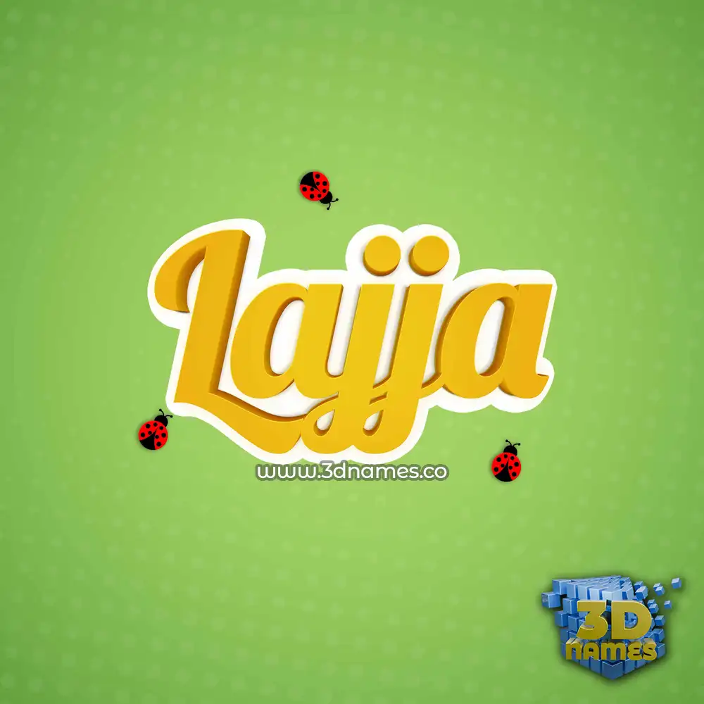 lajja in Ladybugs style - 3D name wallpaper
