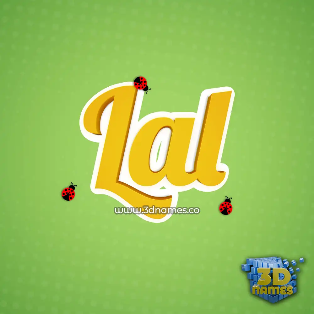 lal in Ladybugs style - 3D name wallpaper