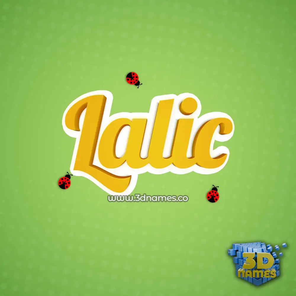 lalic in Ladybugs style - 3D name wallpaper
