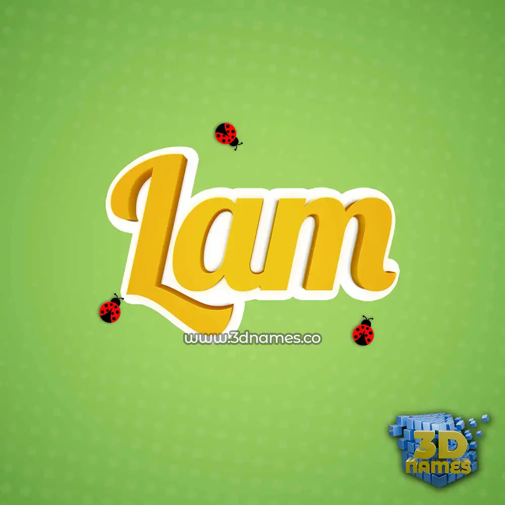 lam in Ladybugs style - 3D name wallpaper